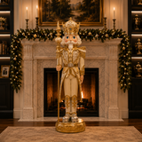 8 FT Gray & Gold Nutcracker