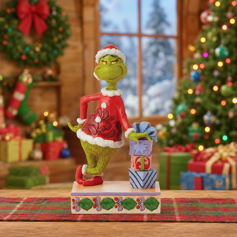 El Grinch 8" Grinch apoyado en regalos