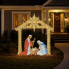 7 FT Warm White & Cool White Nativity Holy Family Scene Twinkle Effect