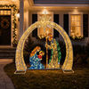 7 FT Warm White & Cool White LED Nativity Holy Family Scene Twinkle Effect