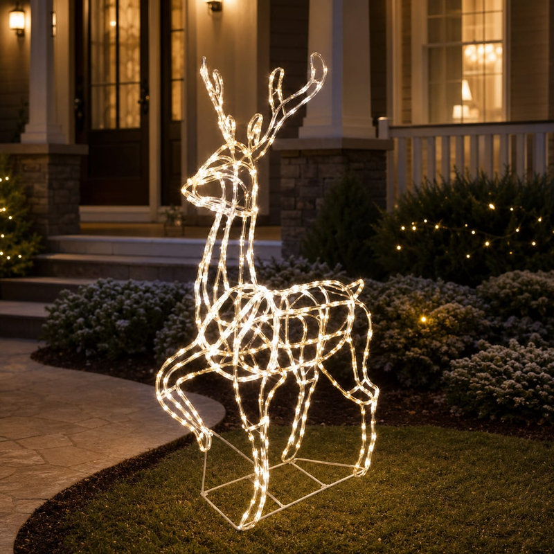 67" 380 LED Warm White Elegant Deer Twinkling Effect
