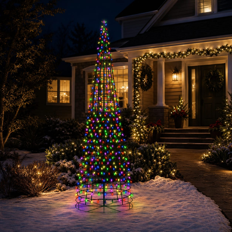 Árbol cónico de 2.4 m con 430 luces LED de efecto parpadeante