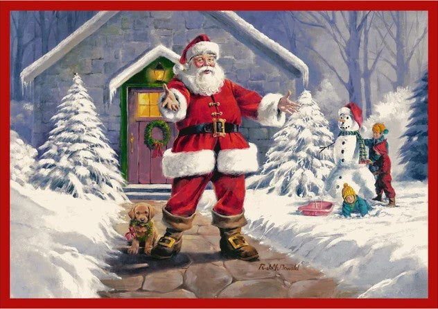 65" X 92" Welcome Santa Holiday Rug