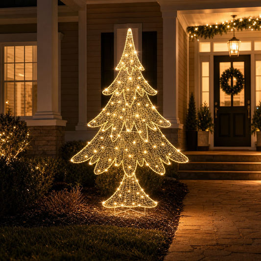 7 FT Warm White LED Christmas Tree Twinkle Effect