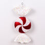 18.5" Red & White Candy With Glitter & Sprinkles Ornament Set Of 2