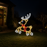 3 FT 255 LED Prancing Reindeer Pure White Micro Twinkling Effect