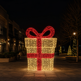 5 FT Warm White & Cool White LED Gift Box With Bow Twinkle Effect