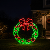 3 FT 588 LED Wreath With Bow Twinkling Effect