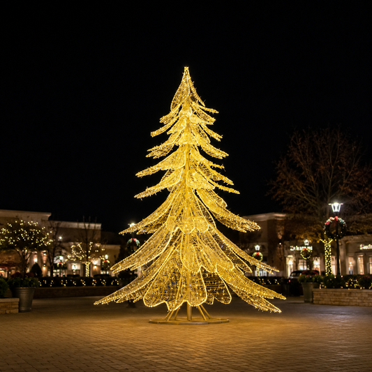 12 FT Warm White & Pure White Twinkle LED Pine Tree