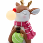 8.5" Lighted Reindeer Holding Ornament