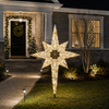 3 FT 8 Point Bethlehem Shimmering Star Warm White & Cool White LED Tree Topper