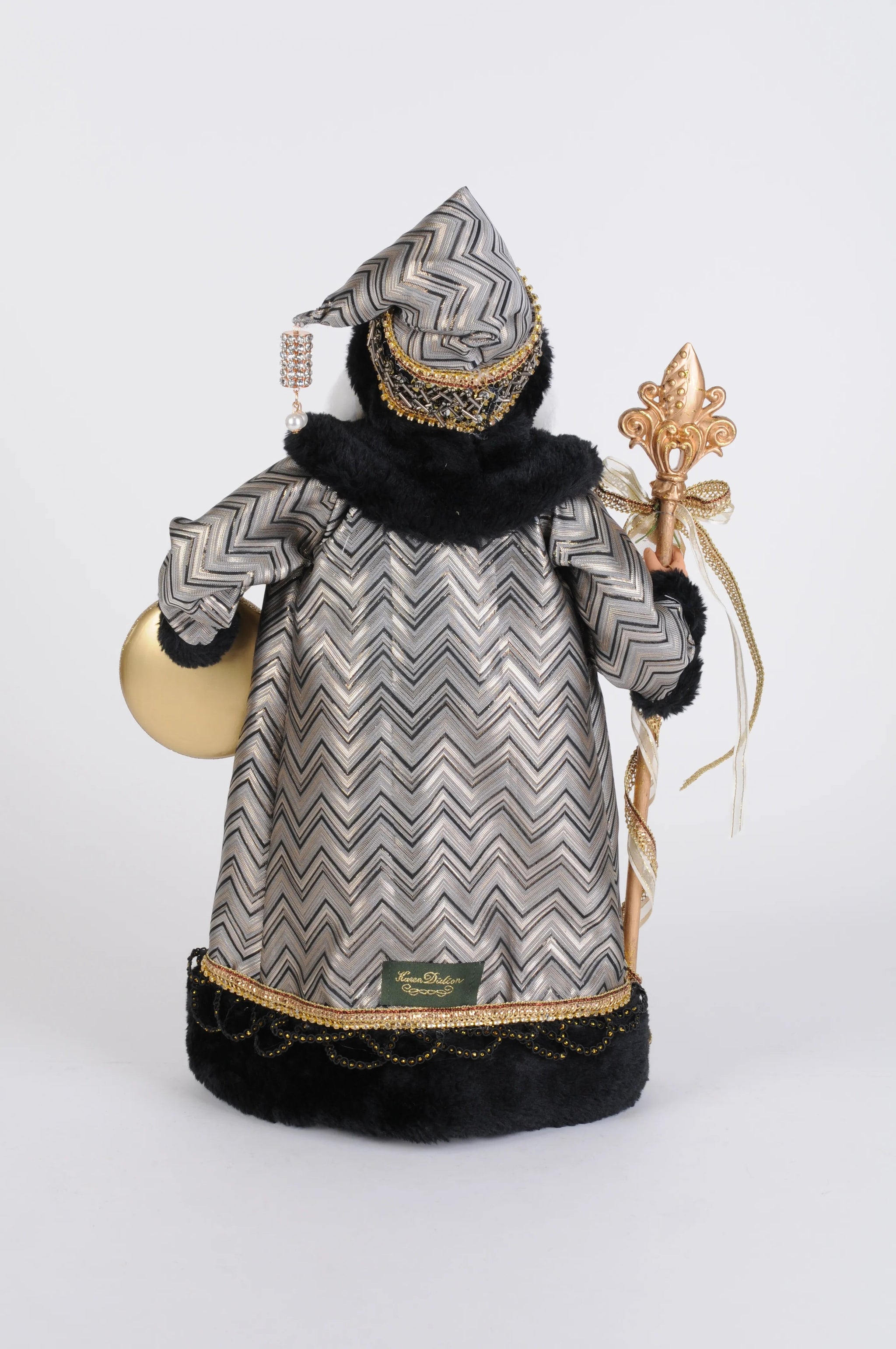 Karen Didion Originals 19" Silver & Gold Noel Santa