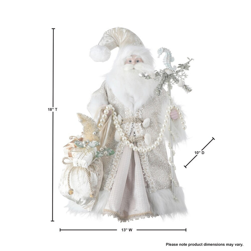 Papá Noel color marfil de 18" con bolsa del tesoro