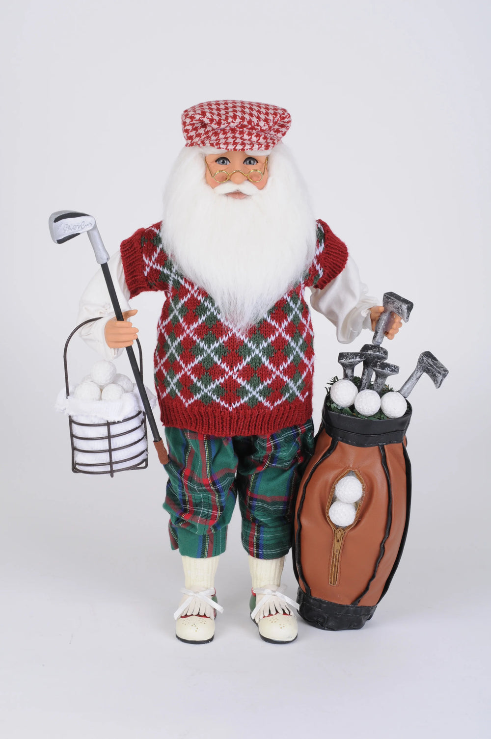 Karen Didion Originals 16" Golf Santa With Basket