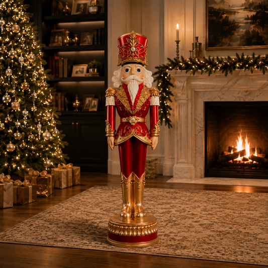 6 FT Metallic Red & Gold Nutcracker