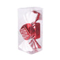 4" Red & White Shiny Candy Ornament Set Of 6