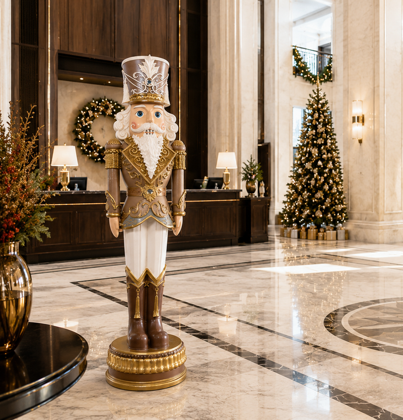 6 FT White & Tan Nutcracker