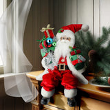20" Retro Sitting Santa With Gifts