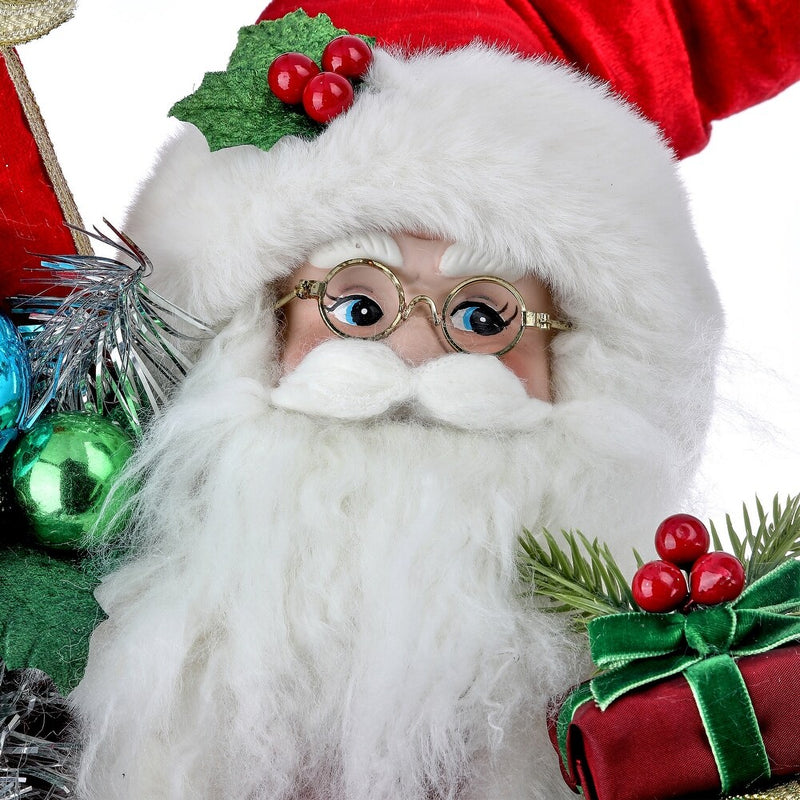 Papá Noel sentado retro de 20" con regalos