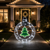 2 FT White LED Ornament With Green Tree