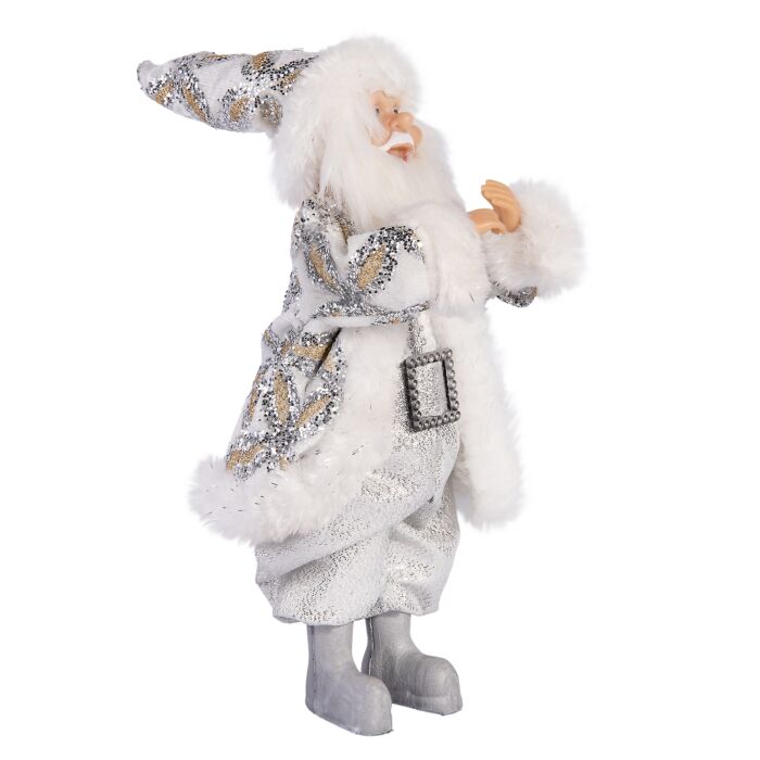9" Silver & White Santa Claus