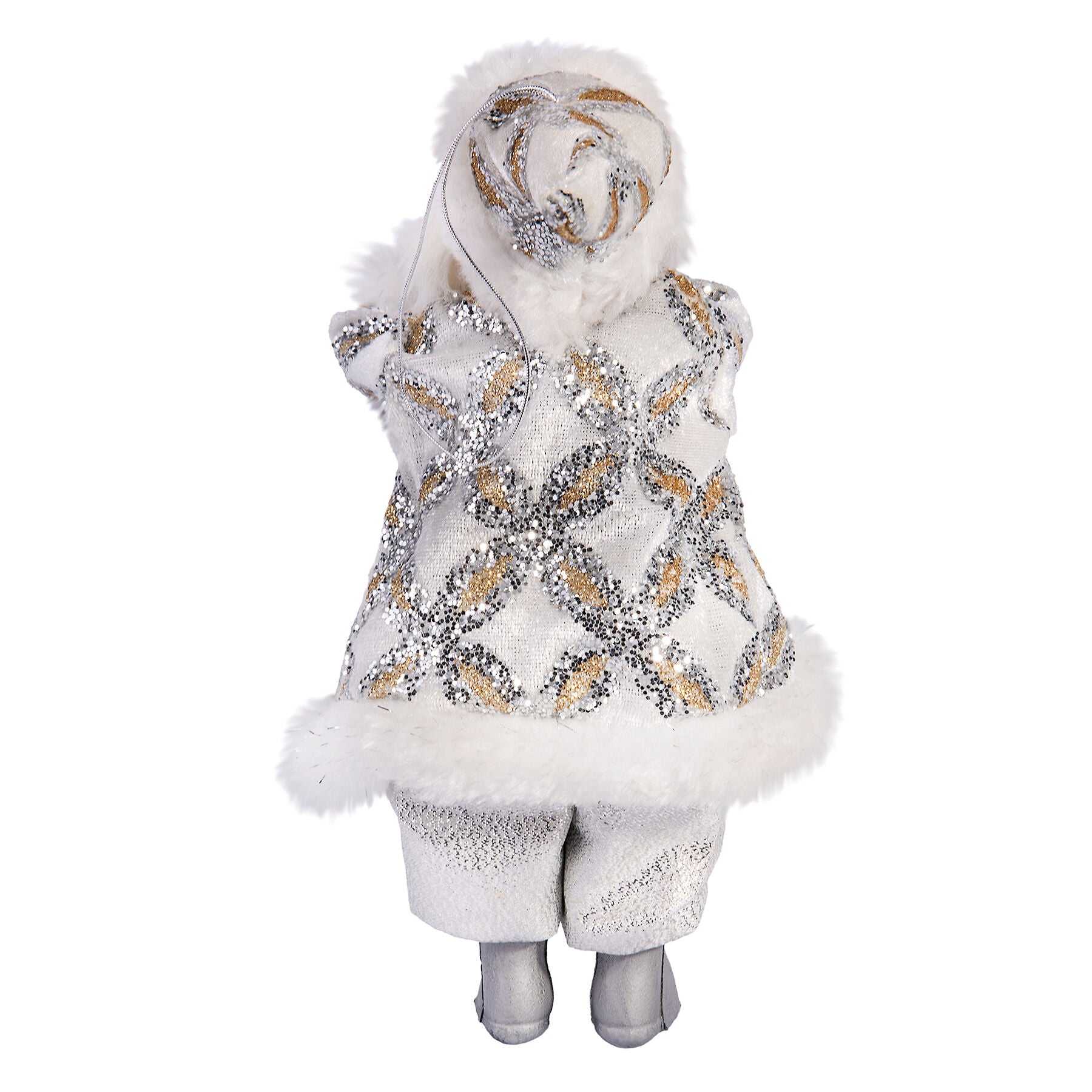 9" Silver & White Santa Claus