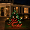 5 FT X 4 FT Red & Green LED Feliz Navidad Tree