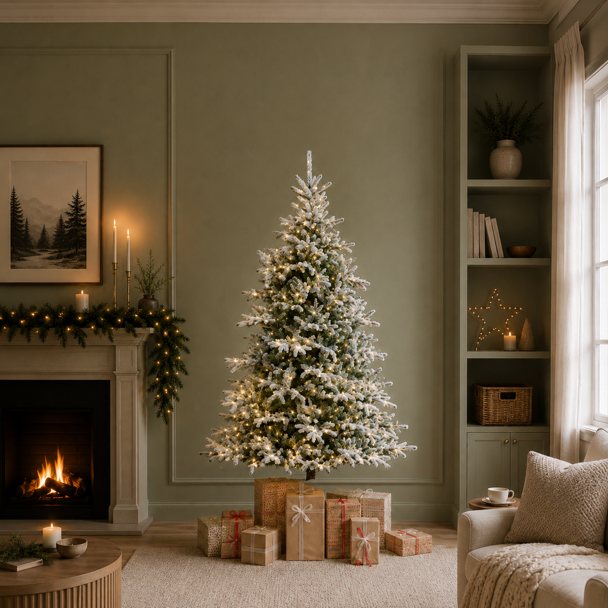 Nordmann Snowy Fir Tree Pre Lit Warm White Micro LED Lights