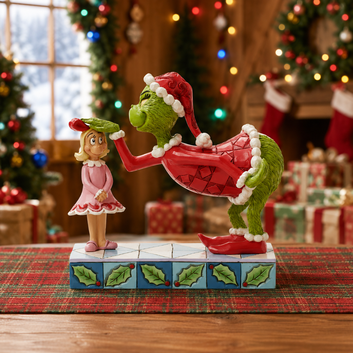 El Grinch 5" Grinch acaricia la cabeza de Cindy Lou