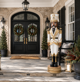6 FT African American White & Gold Nutcracker