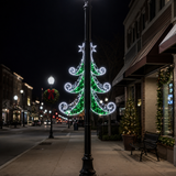 5 FT X 2 FT Green & White LED Tree Pole Banner
