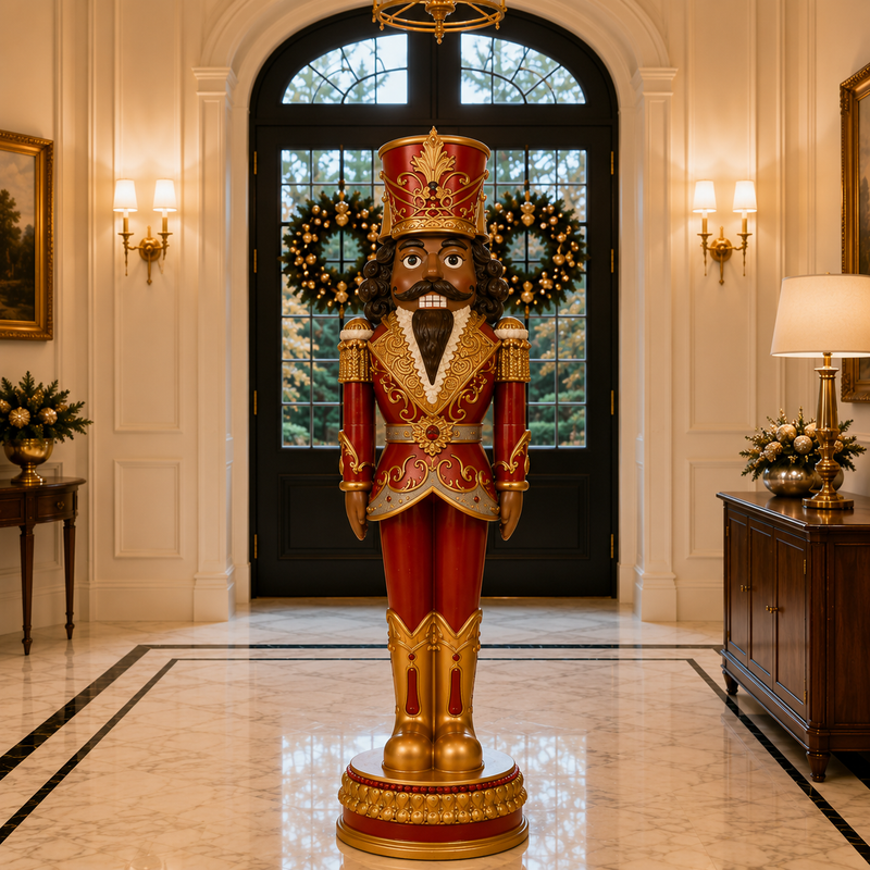 6 FT African American Red Nutcracker