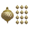 6" Matte Swirled Sequin Shatterproof UV Onion Finial Ornament Set Of 6