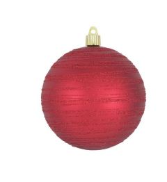 5" Matte Glitter Shatterproof UV Ball Ornament Set Of 4