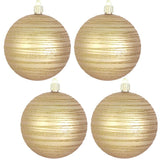 5" Matte Glitter Shatterproof UV Ball Ornament Set Of 4
