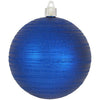 5" Blue Matte Glitter Shatterproof UV Ball Ornament Set Of 12
