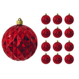 6" Shiny Diamond Shatterproof UV Ball Ornament Set Of 8