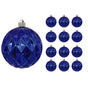 6" Blue Shatterproof Ball With Glitter Set Of 8