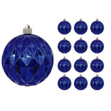 6" Shiny Diamond Shatterproof UV Ball Ornament Set Of 8