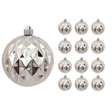 6" Shiny Diamond Shatterproof UV Ball Ornament Set Of 8