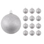 6" Silver Glitter Ball Shatterproof Set Of 8