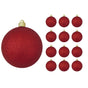 6" Red Glitter Ball Shatterproof Set Of 8