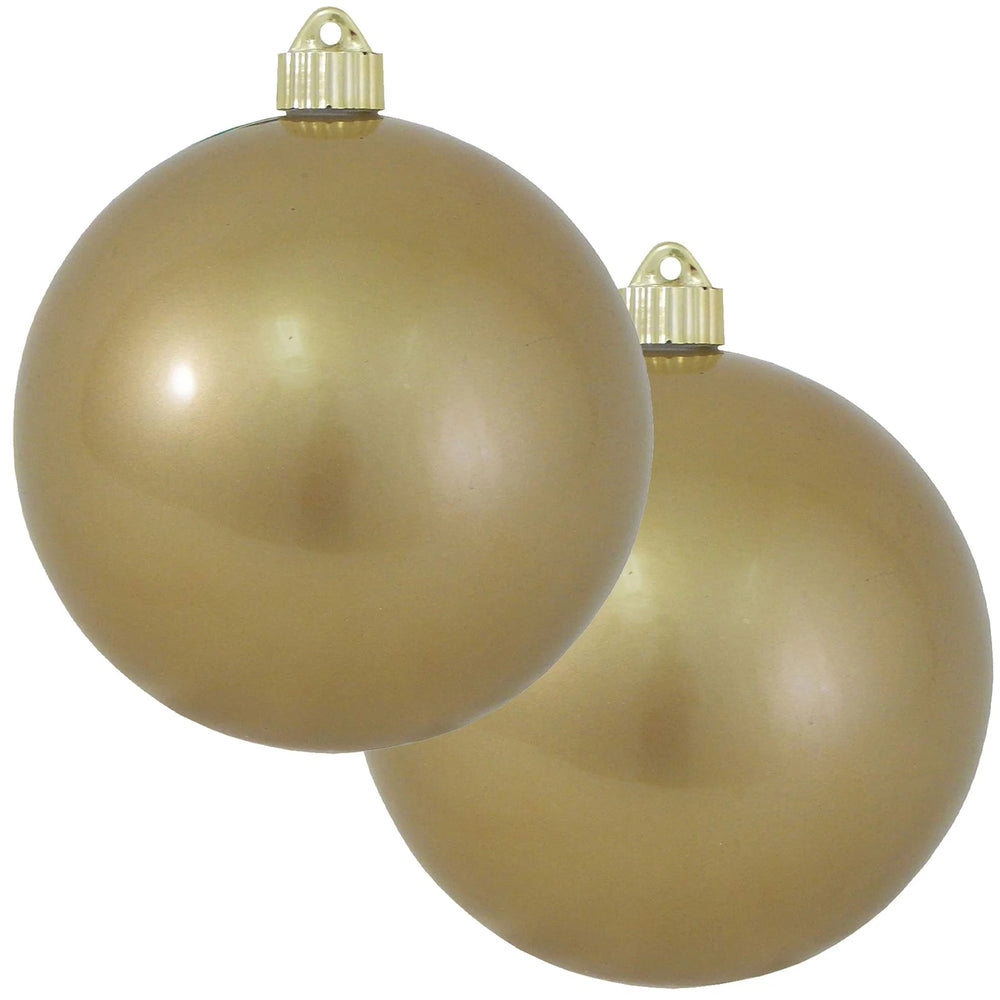 6" Candy Gold Shatterproof UVW Ball Ornament Set Of 4