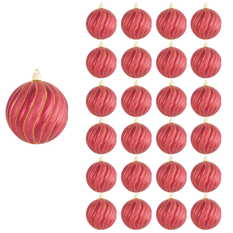 5" Sonic Red Glitter Shatterproof Ball Ornament Set Of 8
