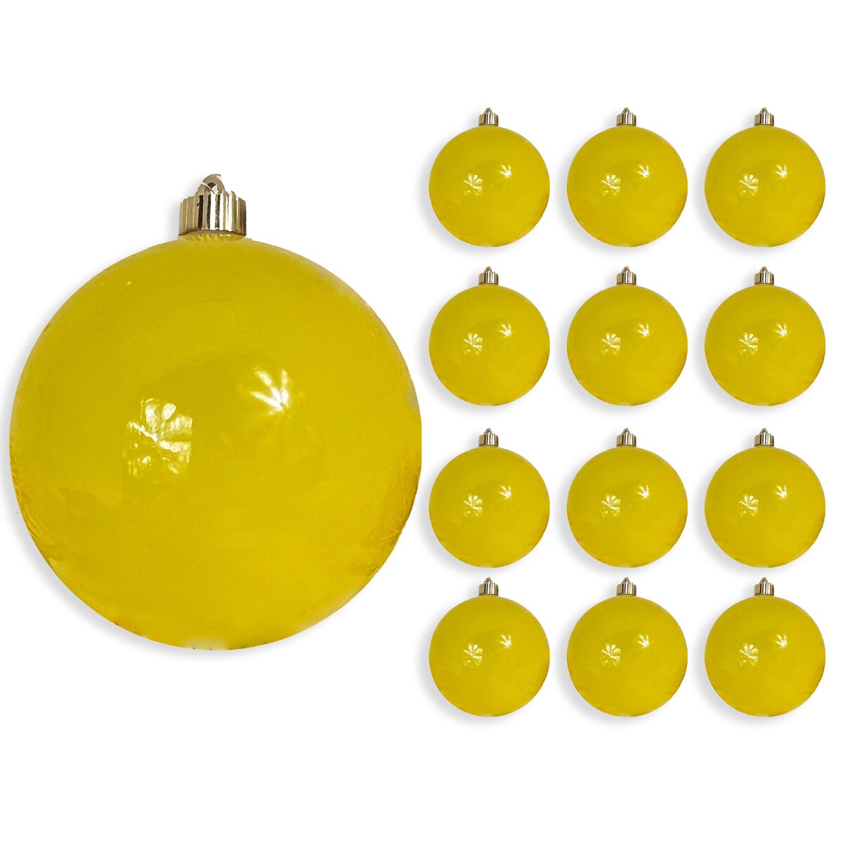 6" Shiny Shatterproof UV Ball Ornament Set Of 6