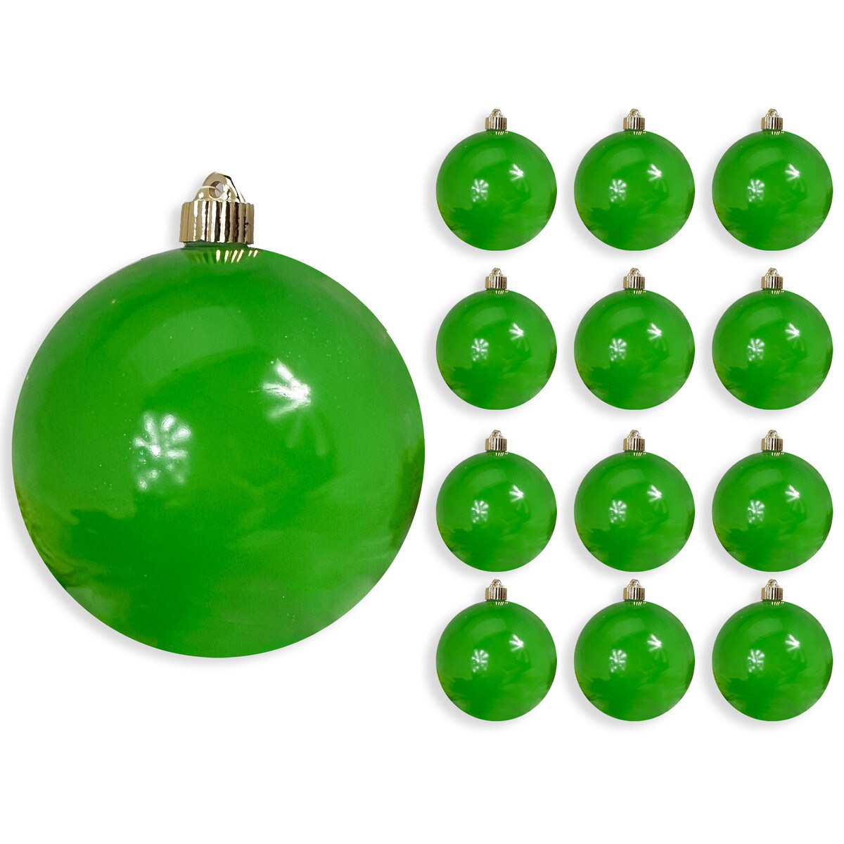 6" Shiny Shatterproof UV Ball Ornament Set Of 6