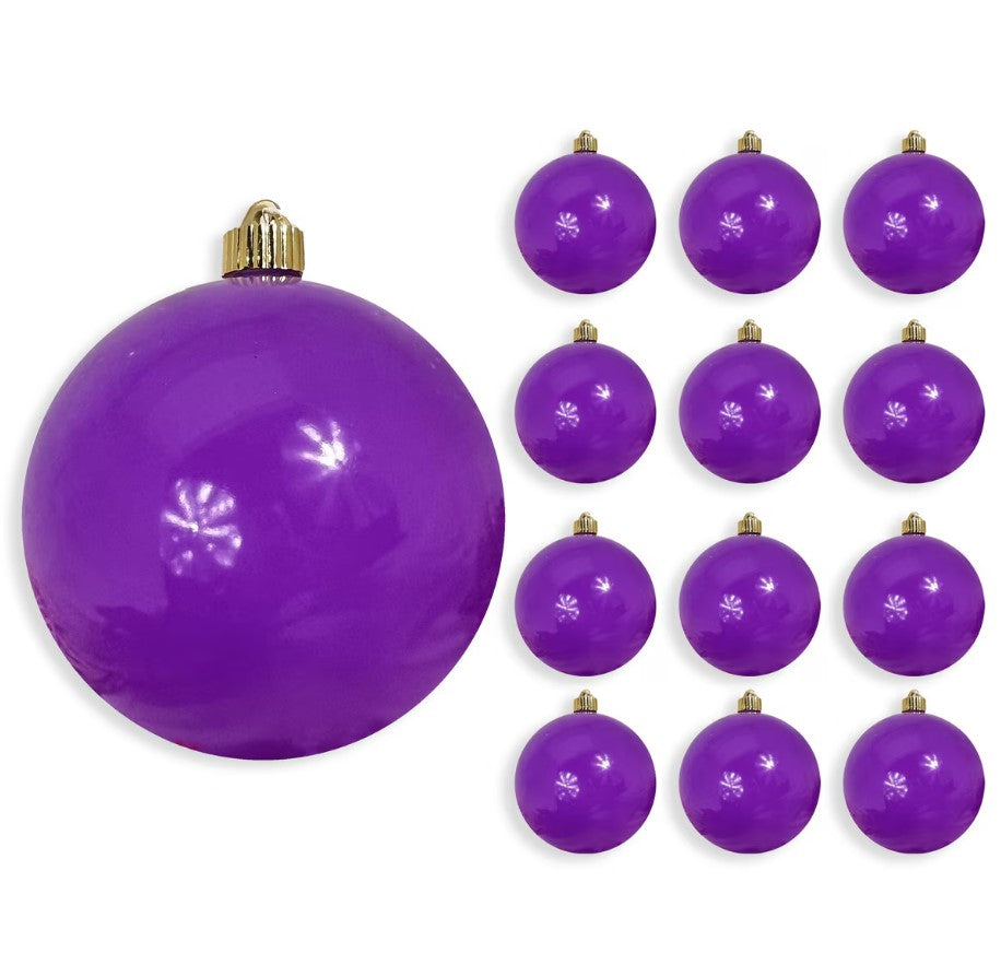 6" Shiny Shatterproof UV Ball Ornament Set Of 6