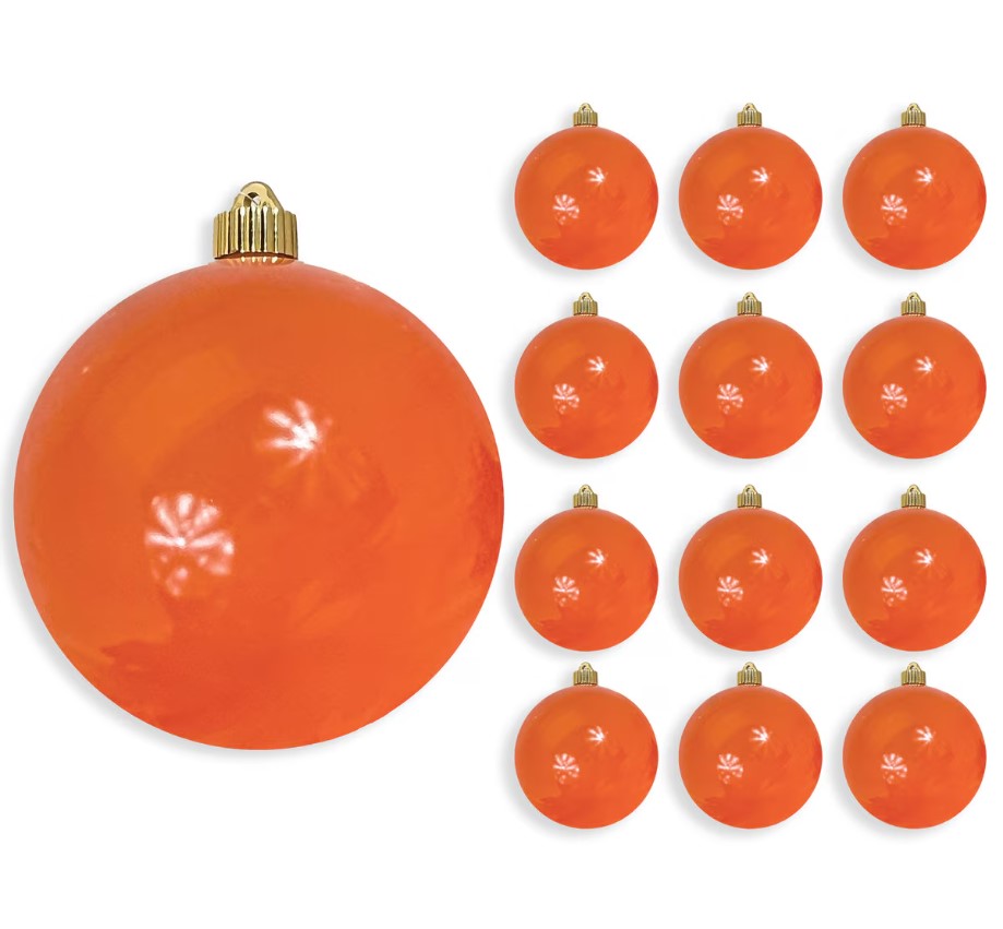 6" Shiny Shatterproof UV Ball Ornament Set Of 6