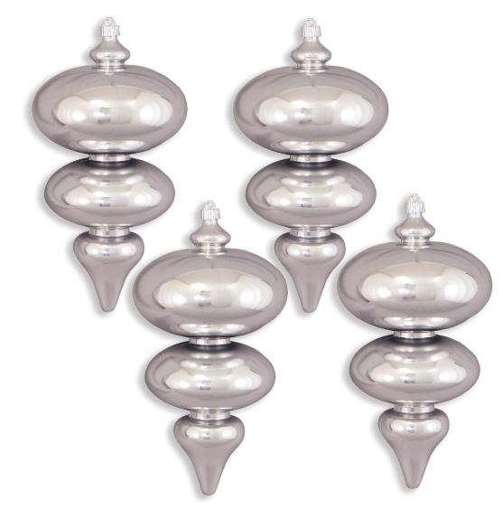 15" Jumbo Shatterproof UV Finial Ornament Set Of 2