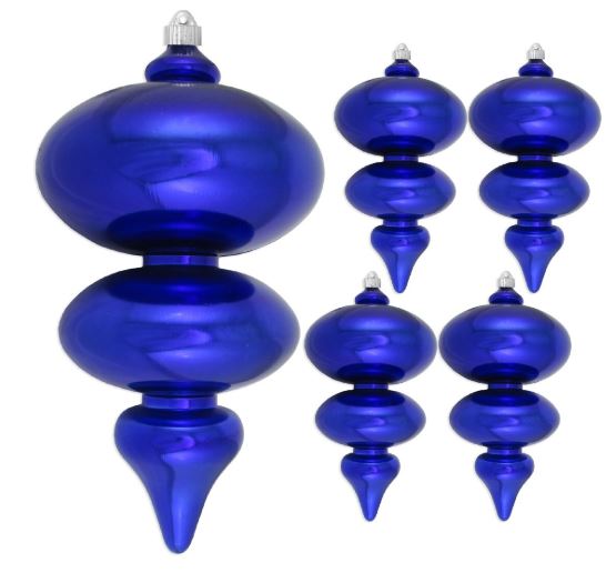15" Jumbo Shatterproof UV Finial Ornament Set Of 2